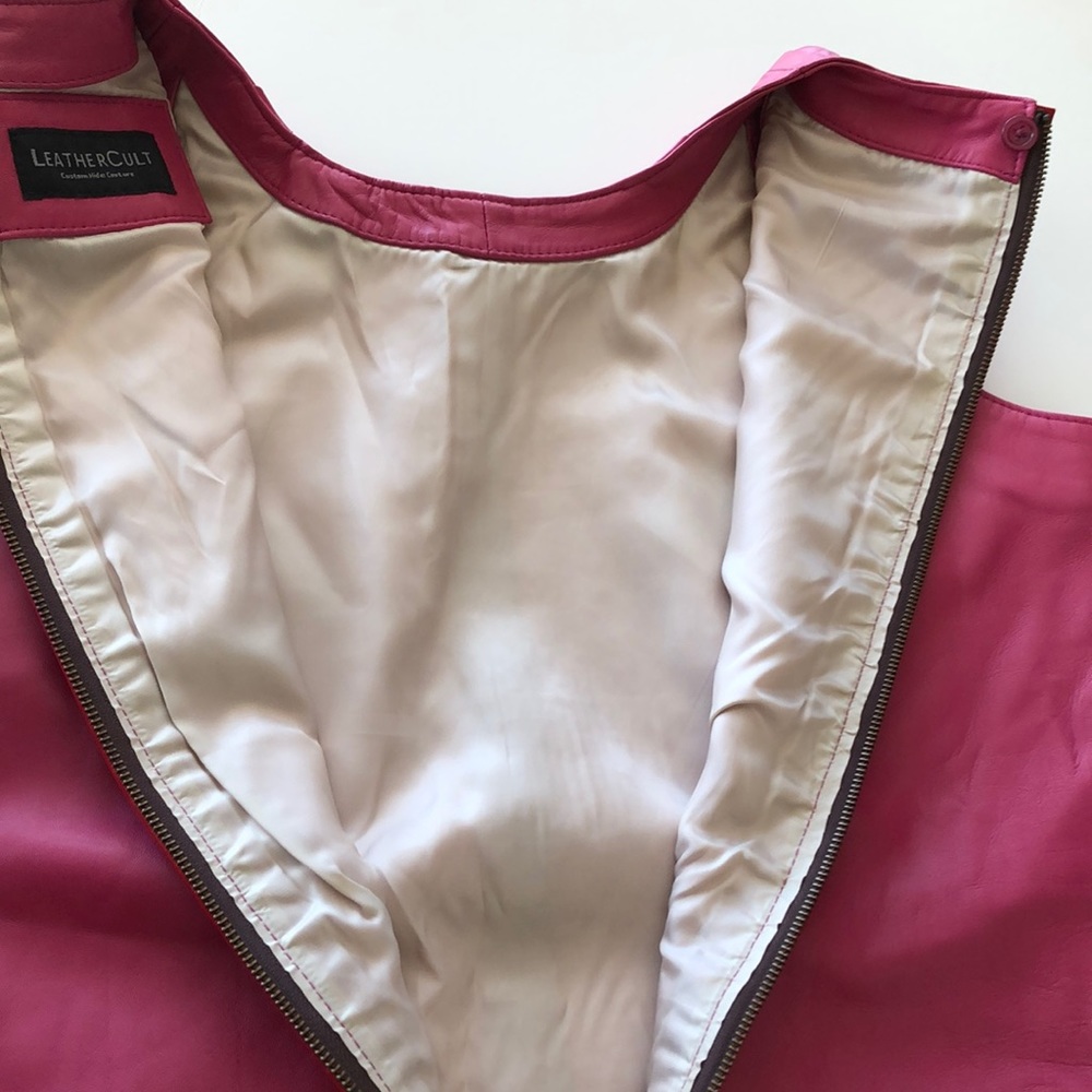 NEW Custom Pink Leather Dress by Leathercult - Picture 7 of 15